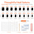 Modelones 32Pcs Black Press on Nails, Upgrade Short Square Fake Nails, Reusable Nail Kit with Glue and Mini File
