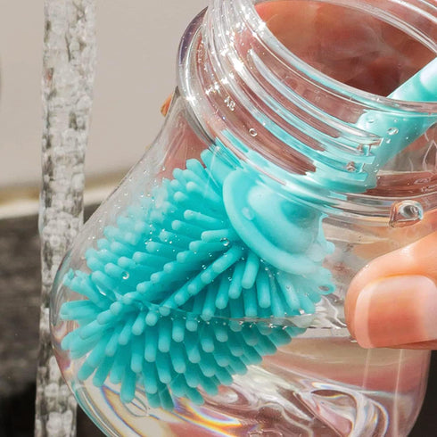 12.5” Silicone Bottle Brush & Straw Cleaner Brush Set for Hydro Flasks, Tumblers, Glassware, Vases