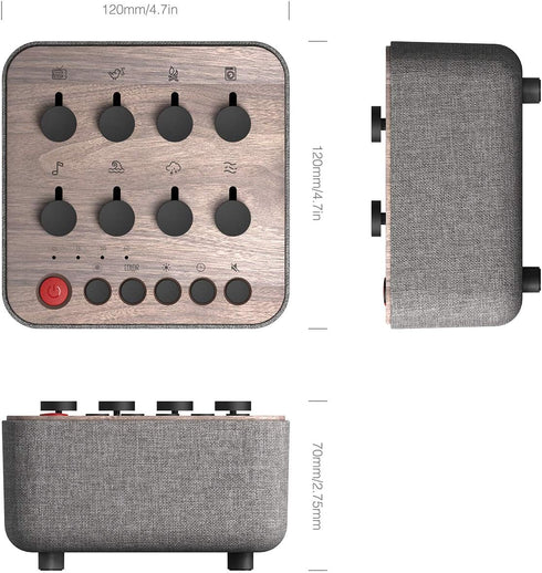 TempoChef 8 White Noise Sound Machine Mixer-Pulsing Light with Natural and Soothing Sounds