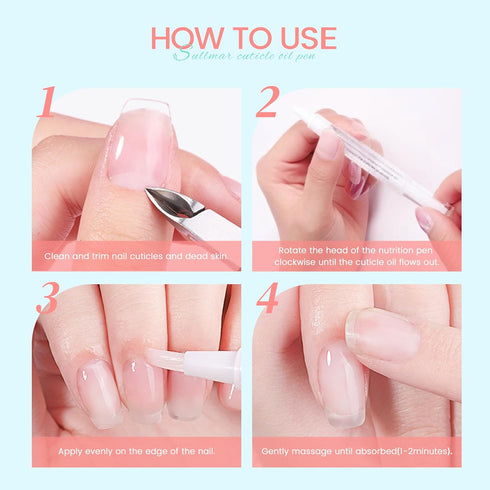 Nail Nutrition Oil Pen Set, 5pcs Cuticle Oil Pen for Nail Care at Home and Salon