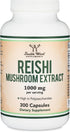 Reishi Mushroom Capsules (4:1 Ganoderma Extract, 1,000mg Red Reishi Powder) 300 Count, Immune Support Supplement