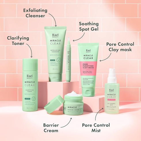 Rael Miracle Clear Clay Mask, Blackhead Remover - Exfoliating Face Wash, Pore Minimizer, Korean Skincare, Vegan (100 ml)