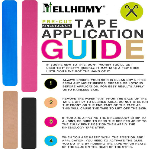 Kinesiology Tape (20 Precut Strips), Pro Elastic Athletic Tape for Joints Support & Muscle Pain Relief (Skin Color)