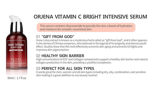 ORJENA Power Collagen Intensive Facial Serum, Anti-Aging, Skin Tightening, Kbeauty Skincare, 1.7 fl. oz