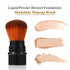 Vtrem Retractable Makeup Brush Set, 3 Colors Kabuki Foundation Brush, Portable Mini Makeup Brushes with Cover