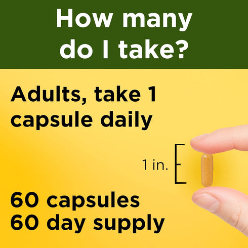 Nature Made Turmeric Curcumin 500 mg, Herbal Supplement, 60 Capsules, 60 Day Supply