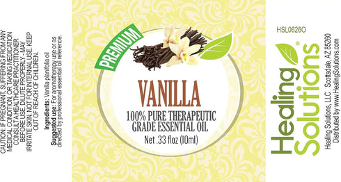 Pure Gold Essential Oils Vanilla Essential Oil for Diffuser & Aromatherapy, 0.33 Fl Oz