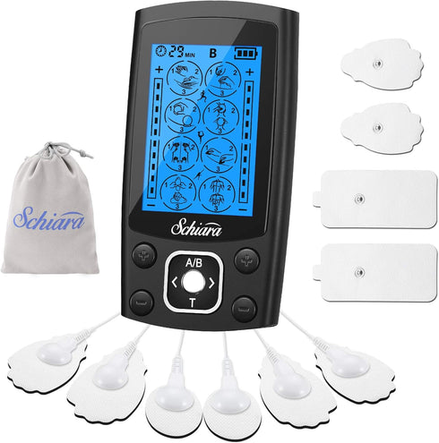 Dual Channel TENS Unit, 24 Modes Muscle Stimulator Machine with 10 Pads for Pain Relief and Electric Pulse Massage