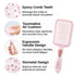 RHOS Paddle Brush for Women & Men, Detangler for Thick Curly Hair, Square Cushion Brush, 1 Pack - Pink