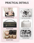 Wandering Nature Makeup Bag, Travel Cosmetic Organizer for Women in Quilted Fabric, Black (Patent Pending)