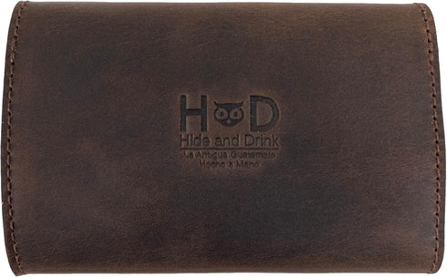 Hide & Drink Nail Clipper Set Case - Rustic Roll for Toiletry Items, Full Grain Leather Travel Accessory