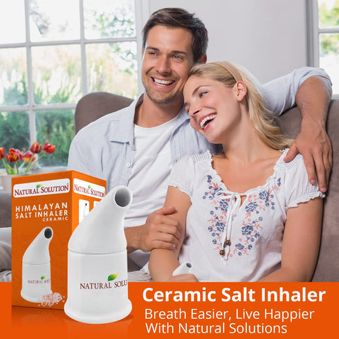 Natural Solution Himalayan Salt Inhaler Ceramic with Himalayan Pink Salt A Simple and Natural Way to Enjoy a Refreshing