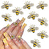 RODAKY 10Pcs Gold Bee Nail Art Charms, 3D Gold Alloy Jewelry Charm for DIY Nail Design Supplies for Women