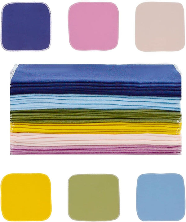 Reusable Paperless Towels, Washable 100% Cotton Cloth - 30 Pack 10'' X 10'' Eco Friendly Paper Towels