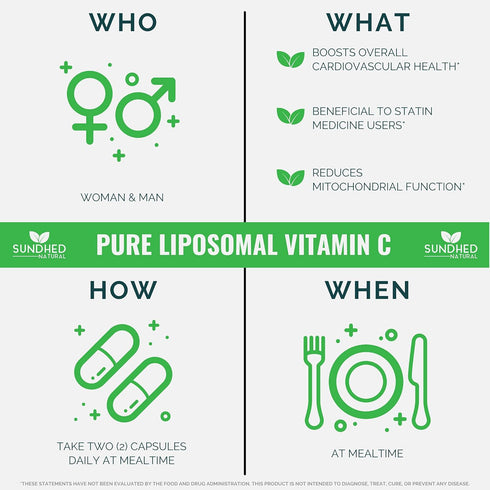 Pure Liposomal Vitamin C - 1200mg Immune System & Collagen health Booster, Anti Aging Skin Vitamins, Sodium Ascorbate, Sunflower Lecithin (120 Capsules / 2 months)