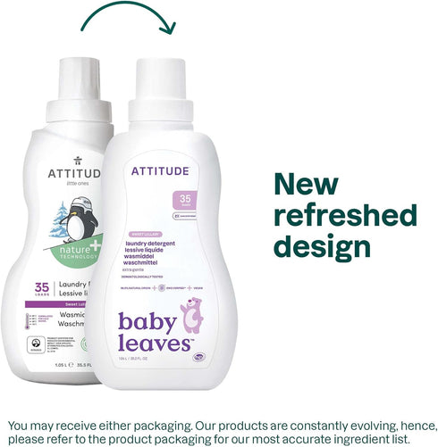 ATTITUDE Baby Laundry Detergent, EWG Verified, Plant-Based, HE Compatible, Sweet Lullaby, 35 Loads, 35.5 Fl Oz