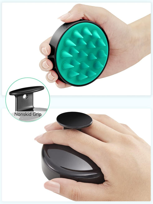 HEETA Scalp Massager Hair Growth, Soft Silicone Scrubber Shampoo Brush for Exfoliation and Dandruff Removal