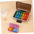 Ipetboom 7-Day Weekly Portable Pill Organizer Box, Multi-Compartment Medicine Case with Colorful Lids and Black Shell