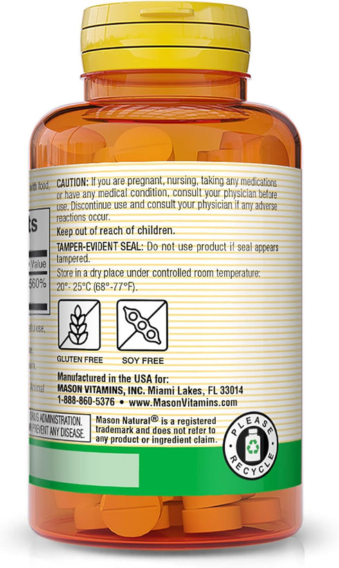 MASON NATURAL Vitamin C 500 mg - Supports Healthy Immune System, Antioxidant, 100 Tablets (Pack of 3)