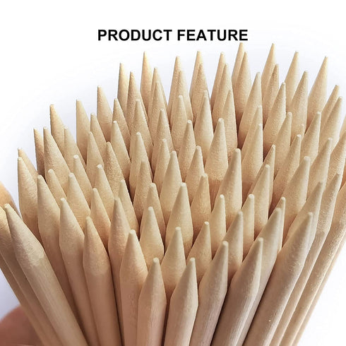 Orange Sticks for Nails, 200pcs Wooden Cuticle Pusher Sticks 4.5 inch for Manicure & Pedicure