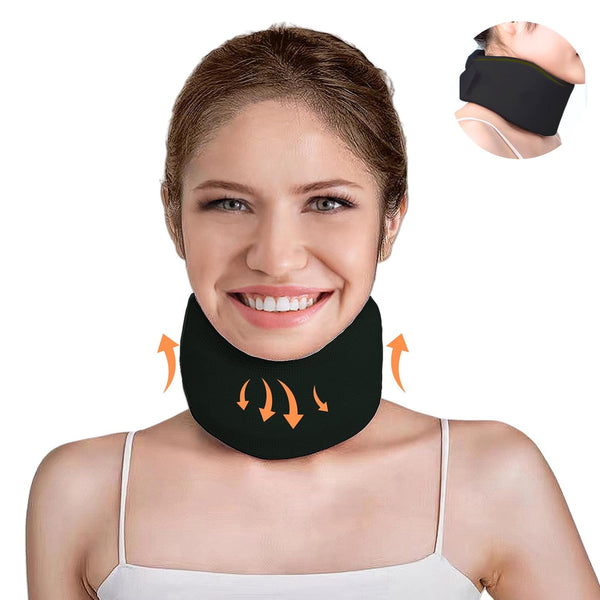 Neck Brace Cervical Collar, Soft Neck Support for Pain Relief, Adjustable for Sleeping, Travelling, Office (Black, L)
