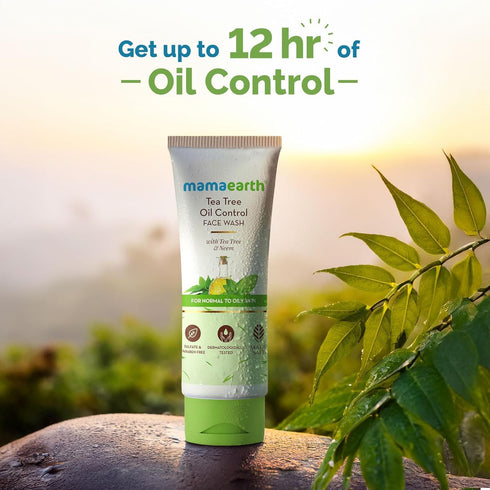 Mamaearth Tea Tree Face Wash with Neem - 3.38 Fl Oz (100ml), Non-Drying Cleanser for All Skin Types