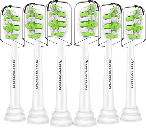 Aoremon Toothbrush Replacement Heads Compatible with Philips Sonicare DiamondClean, 6 Count, White