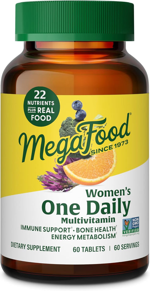 MegaFood Women's One Daily Multivitamin - 60 Tabs with Iron, B Complex, Vitamin C, D, Biotin