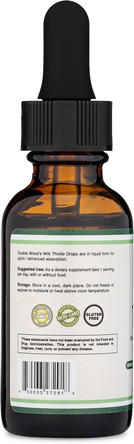 Milk Thistle Supplement - Organic Liver Detox Drops 1 FL OZ - 30 Servings (Vegan Safe, Non-GMO, Gluten Free)