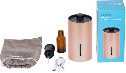 J04 BlueHills Waterless Cordless Car Essential Oil Diffuser Aromatherapy Mini Compact Diffuser for Oils Large Room