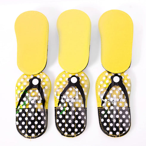 Polka Dot Flip Flop Manicure Sets, Personal Care Kit Pack of 6, Yellow