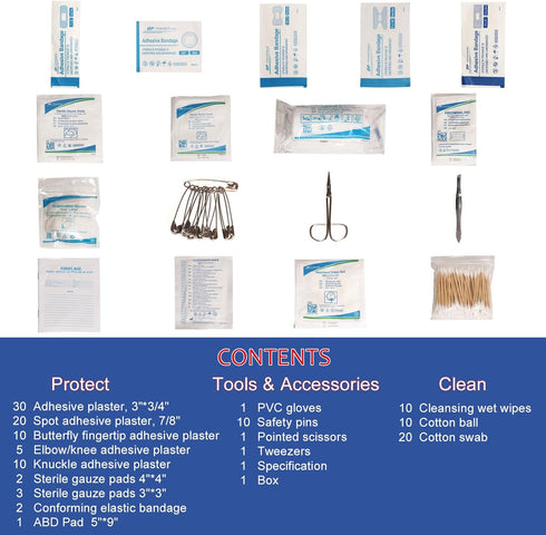 Mlialke 140 Piece First Aid Kit, Portable Emergency Supplies for Home, Car, Travel, Camping, Hiking, Sports, Office