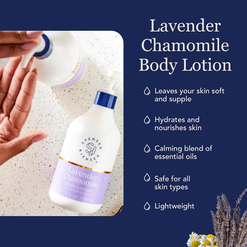 Spenser & Jensen Daily Moisturizing Body Lotion - 18 Oz with Lavender Oil & Chamomile for All Skin Types