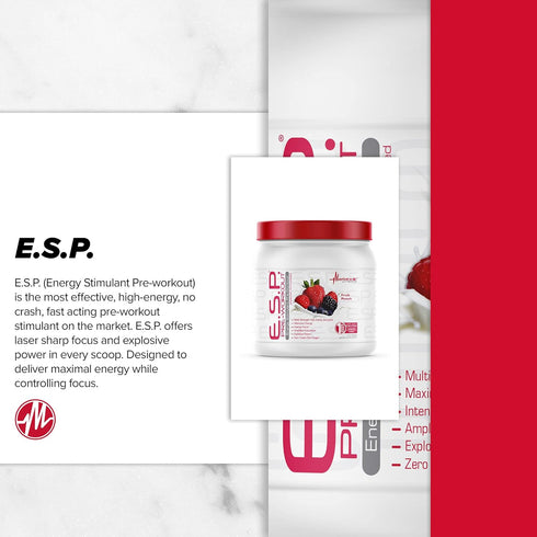 Metabolic Nutrition ESP Stimulating Pre Workout Supplement, Energy & Endurance, Watermelon 300 Grams (90 Servings)