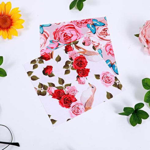 Ptwola 6 Pcs Thickened Glasses Cleaning Cloth Elegant Flower Design Microfiber Cleaning Cloth Multi-Colored Eyeglass
