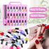 JIASHENG Nail Polish Organizer Case for 48 Bottles, Adjustable Storage Holder for Acrylic Nail Gel Tips Set, Pink