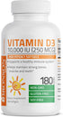 Bronson Vitamin D3 10,000 IU (250 mcg) High Potency for Immune System, Strong Bones, 180 Softgels