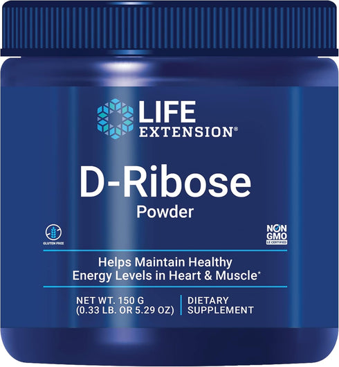 Life Extension D-Ribose Powder, 150 Grams for Heart and Muscle Health