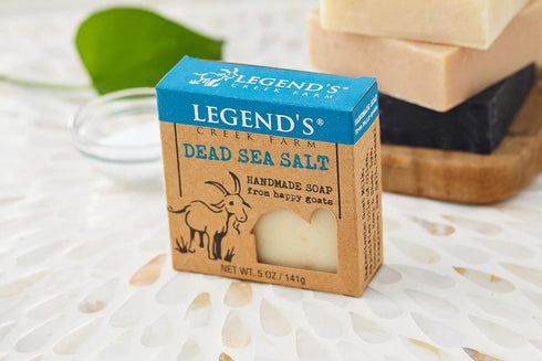 Legend's Creek Farm Goat Milk Soap, 5 Oz Cleansing Moisturizing Bar for Hands and Body, Dead Sea Salt