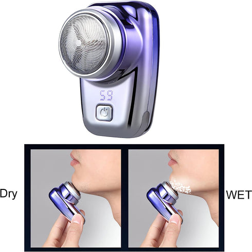 Mini Shaver, Portable Electric Razor with LCD Screen, USB Charging Suitable for Home and Travel