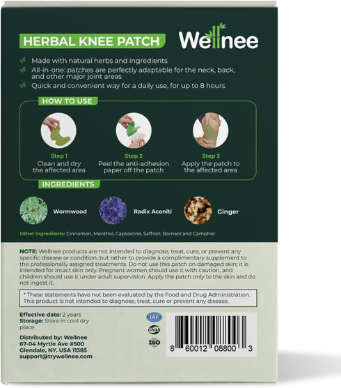 Original Herbal Knee Patch, Wellknee Plaster for Knee Support, Made with Natural Herbs, 10 pads