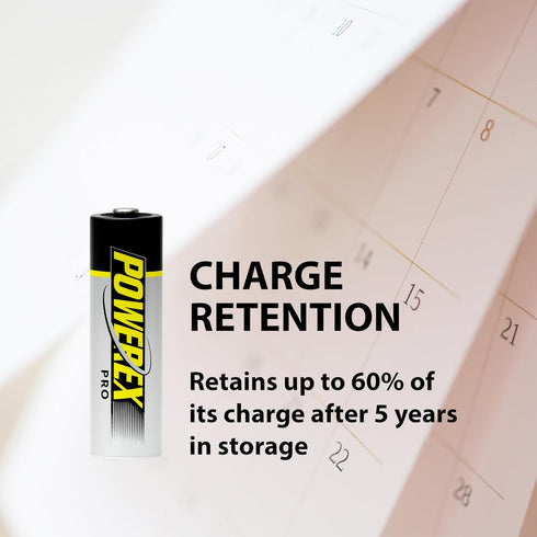 Powerex (1.2V, 2700mAh) 8-Pack PRO High Capacity Rechargeable AA NiMH Batteries - + Battery Holder
