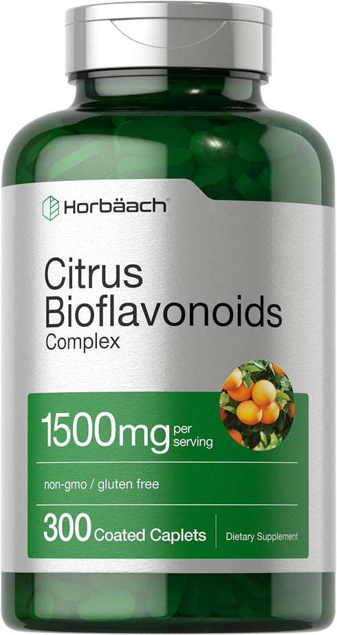 Horbaach Citrus Bioflavonoids Supplement, 1500mg, 300 Caplets, Vegetarian, Non-GMO, Gluten Free Formula, Value Size