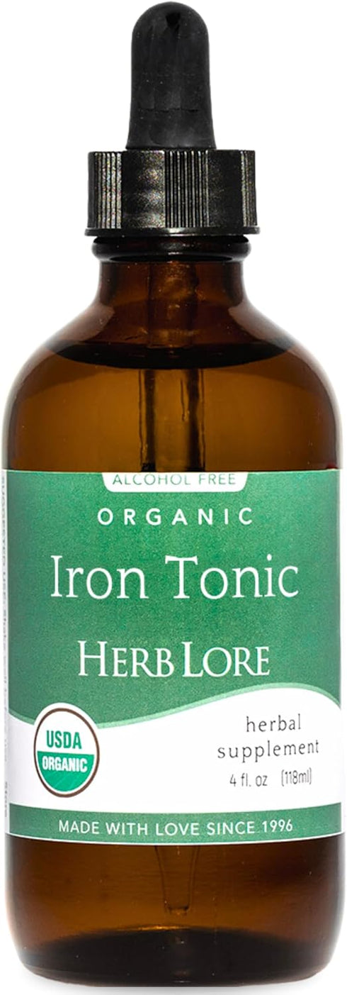 Herb Lore Iron Tonic - Organic Liquid Iron Drops Supplement for Kids & Women