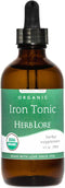 Herb Lore Iron Tonic - Organic Liquid Iron Drops Supplement for Kids & Women