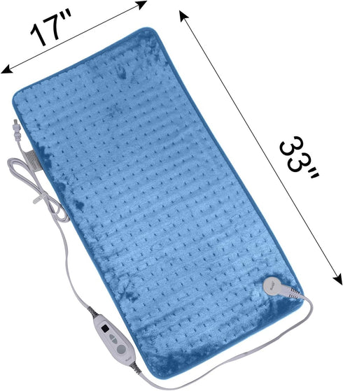 RUQIJI 17''x33'' 120 Off&6 Settings, XXXL King Size Flannel Electric Heating Patches with Minutes Auto Shut Temperature