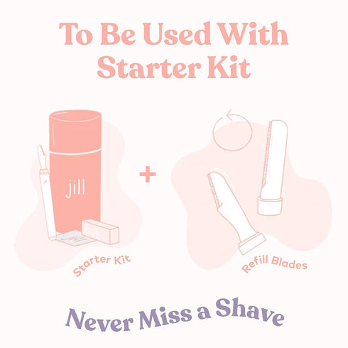 Jill Shave Set Refill for Women, Skin First Blades for Dermaplane Hair Removal - 4 Sets, 8 Blades