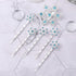 Lurrose Snowflake Hair Clip, 6PCS Rhinestone Bridal Hairpin, Blue Snowflake Hair Barrettes for Wedding and Christmas