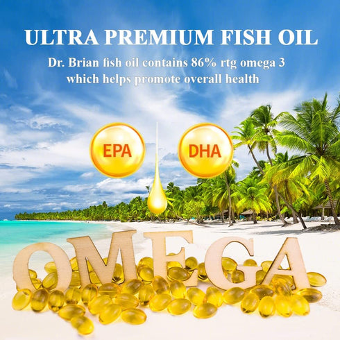Dr.Brian Fish Oil Supplement 130 Softgel, 500mg rTG Omega-3 with EPA/DHA, Supports Heart Brain Health