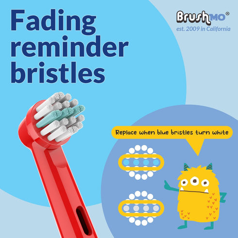 Brushmo Kids Toothbrush Replacement Heads, Compatible with Oral B Electric Toothbrush, 8 Pack